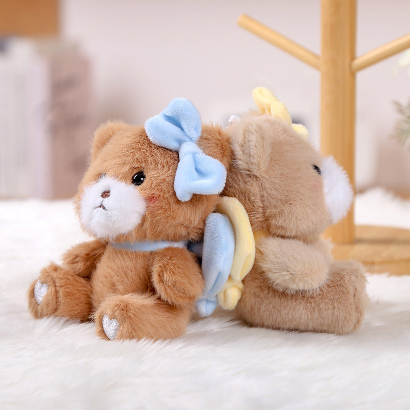 Bow Bear Doll Pendant Keychain Backpack Small Doll Jewelry Plush Toy Wholesale Girl Doll