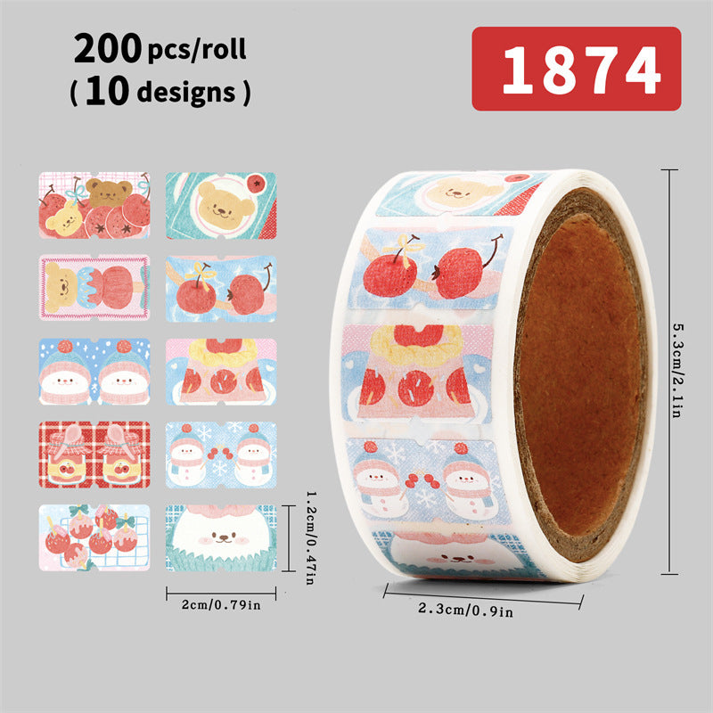Liyuan Original Cartoon Stamp Illustration Stickers Cute Little Nose Decoration Sealing Stickers Handbook Material Roll Stickers
