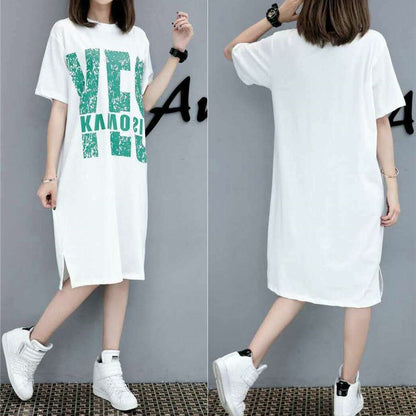 Breastfeeding Top Moon Dress dress Maternity Dress Mid-length Summer Short-sleeved Printed Breastfeeding Out Breastfeeding Skirt