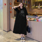 Maternity Summer New Korean Loose Long dress Western Style Over-the-knee T-shirt chubby girl Base Dress