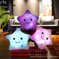 Colorful luminous pillow cute five-pointed plush toy doll wholesale