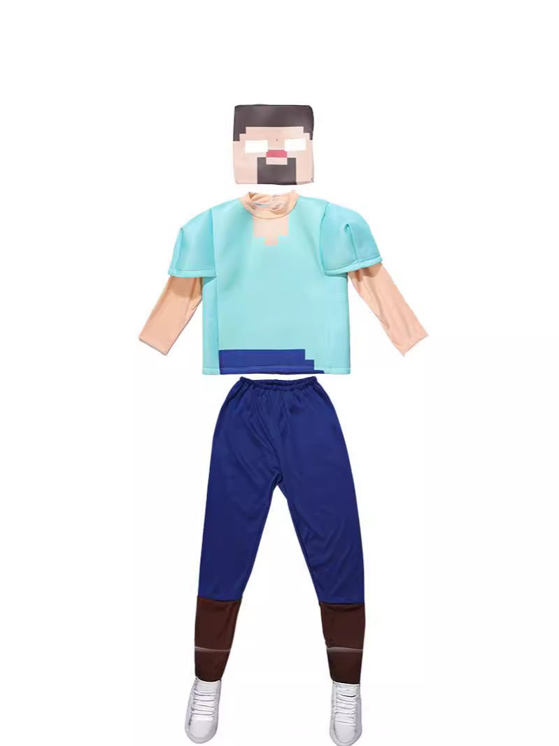 cross-border halloween children cos clothes my world steve play show rave party party costume