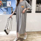 Pregnant Women's Short-sleeved Cartoon T-shirt Skirt Summer Women's Korean-style plus size Loose Long Over-the-knee Pregnant Women's dress