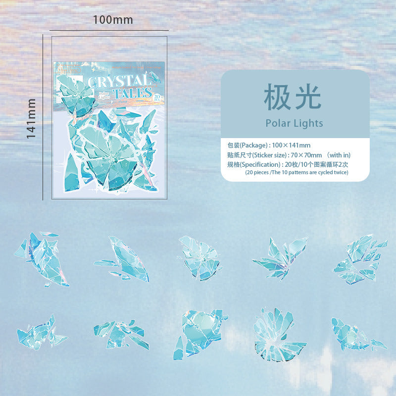 Pet Sticker Pack Crystal Story Series Crystal Ore Silver Hot Stamping Die-Cut Journal Decoration Stickers Cross-Border