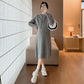 2023 Autumn/Winter New Maternity Versatile Dress Slimming Ribbed Sweater Dress Thick