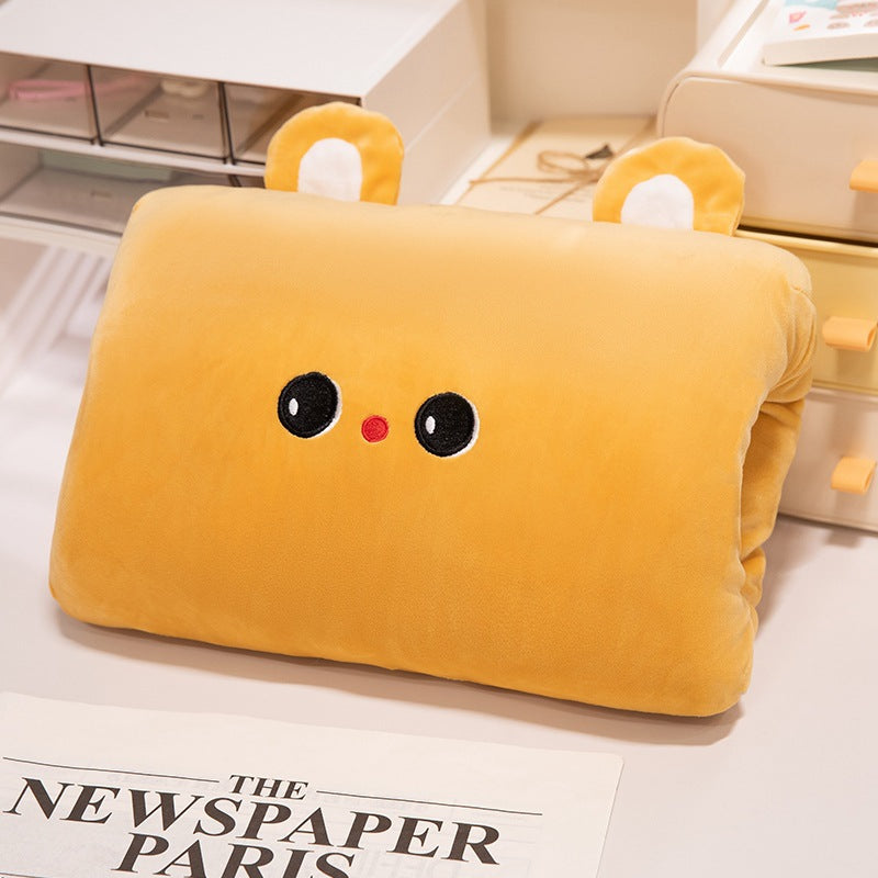 Cartoon winter warm hand pillow can be inserted cute plush toy doll pillow learn girls warm hand doll