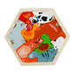 Cross-Border Children's Wooden Three-Dimensional Hexagonal Puzzle Animal Transportation Puzzle Building Blocks Early Education Educational Toys