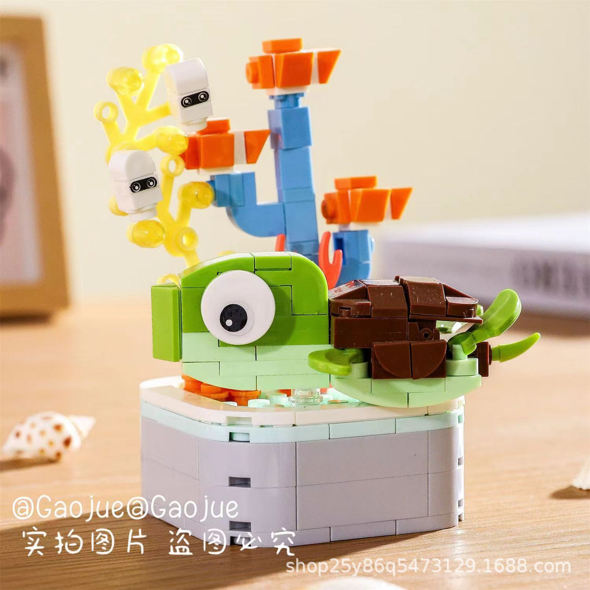 Children's Day Gift Compatible Lego Marine Animals Shark Clownfish Cartoon Doll Assembled Building Blocks Toy
