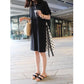 Pregnant Women's dress Fashion Loose plus size Long Over-the-Knee Dress Stitching T-shirt Dress Korean Pregnant Women's Summer Dress