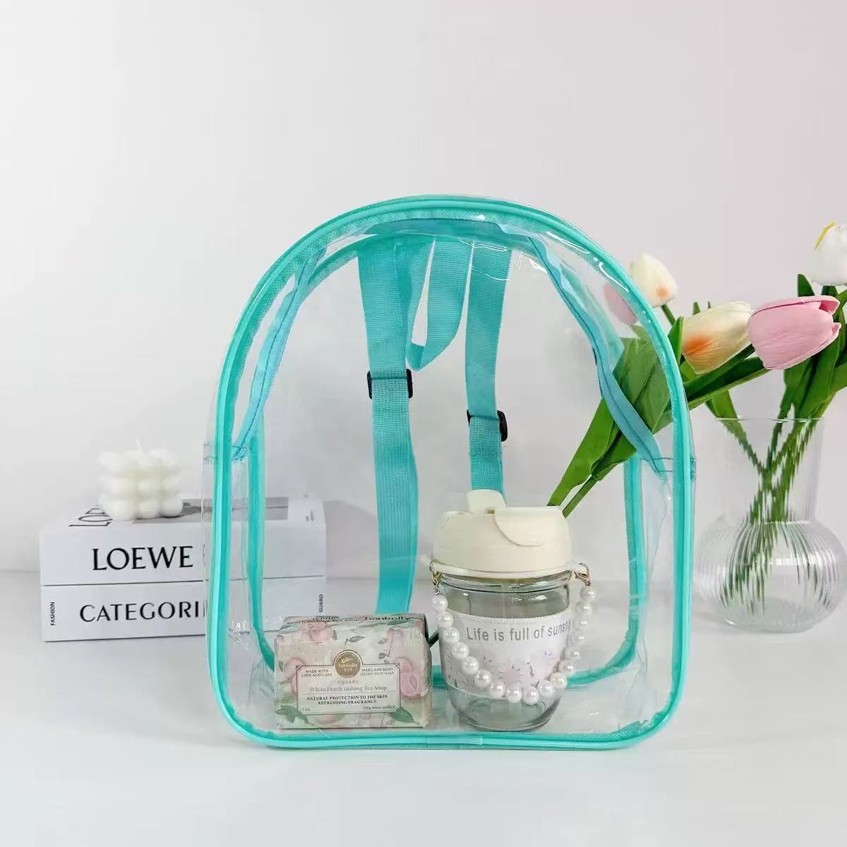 Children's Day Baby Walking Backpack Transparent Pvc Backpack Toy Snack Jelly Storage Zipper Gift Bag