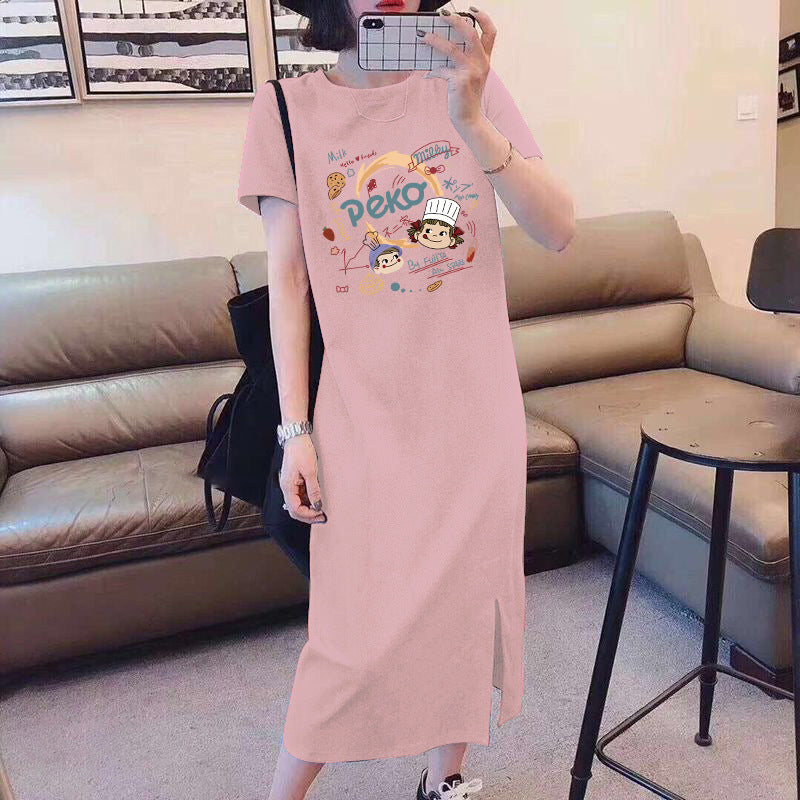 Breastfeeding Dress for Hot Moms When Going Out in Summer, Fashionable Cartoon T-Shirt Skirt, Breastfeeding Clothes, Maternity Clothes, Summer Clothes