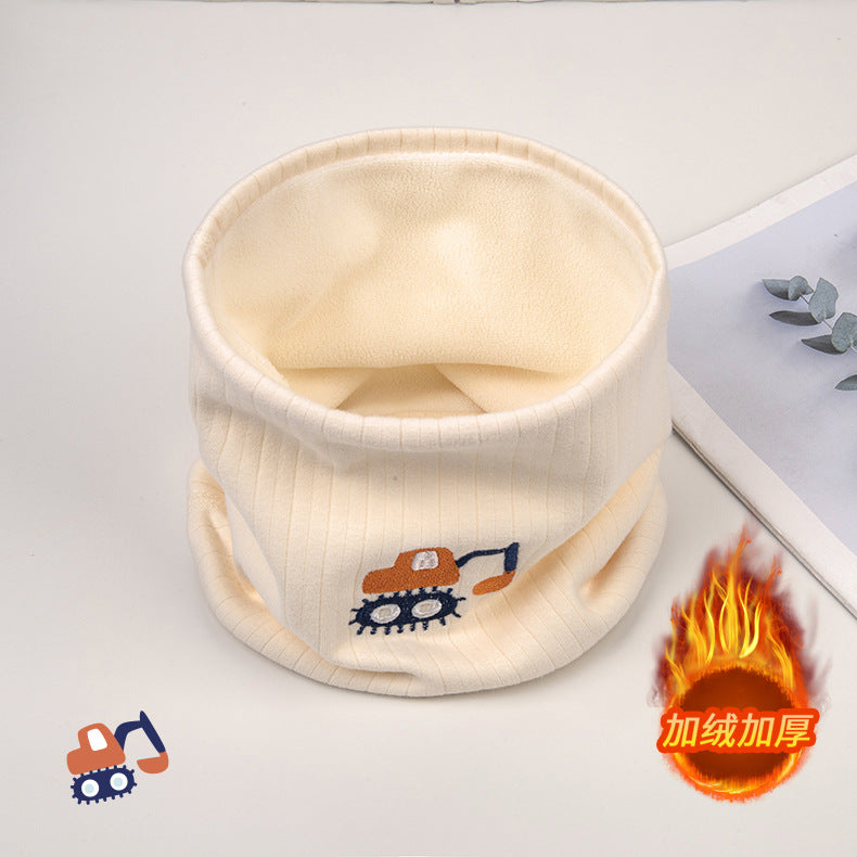 Children's Neck Warmer Autumn and Winter Fleece-Lined Warm A-Class Scarf Thickened Windproof Neck Gaiter Multifunctional Hat Neck Protector Cartoon