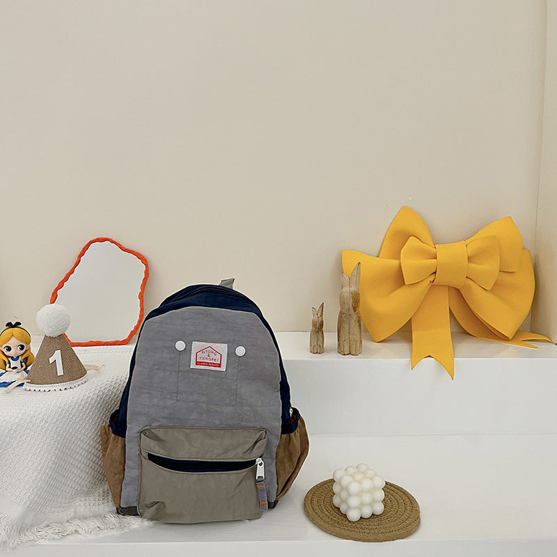 Children's Kindergarten Schoolbag Boys' Baby Contrast Color Small Backpack Girls' Trendy 2022 Cute Backpack Cute Bag