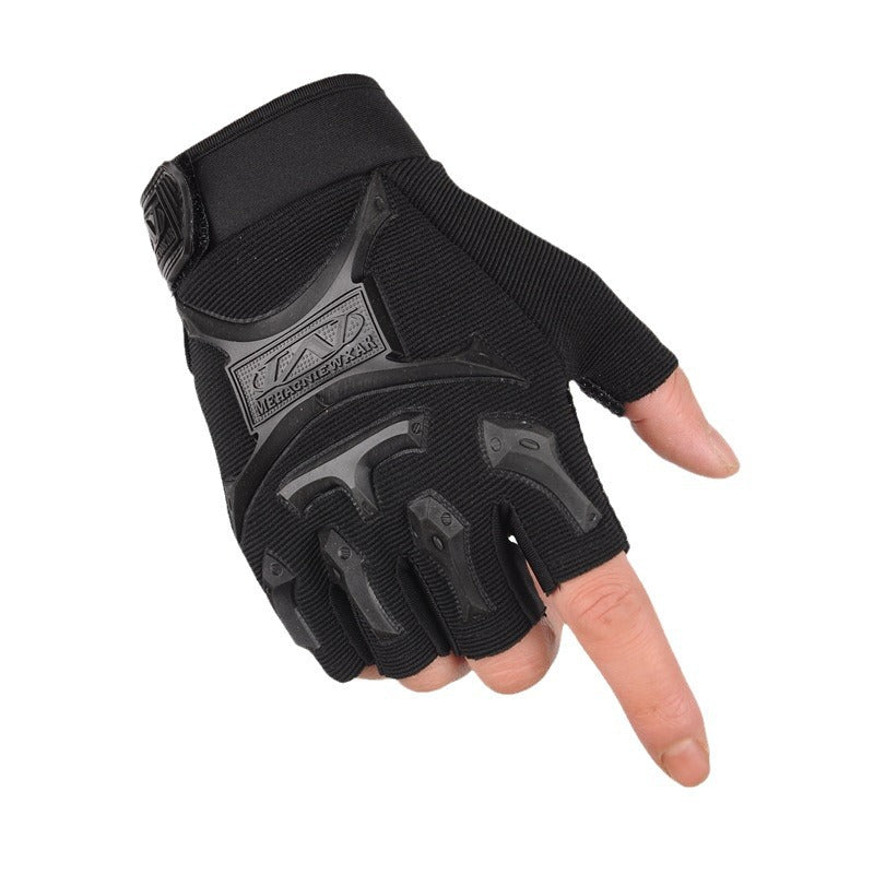 Children's Protective Anti-Slip Combat Half-Finger Sports Gloves Adult Parent-Child Tactical Gloves Outdoor Cycling and Mountaineering