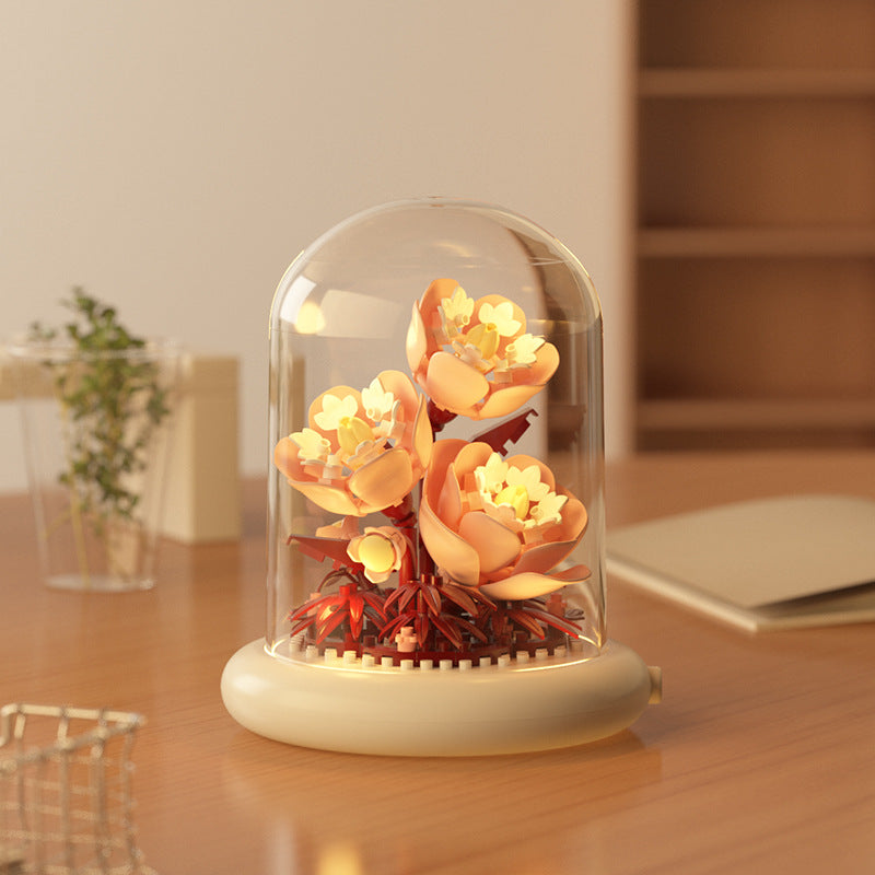 [wholesale generation] simulation of eternal flowers lily rose blocks compatible with Lego toy ornaments Valentine's Day gift
