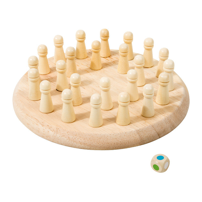 Cross-border children's wooden early education color memory chess thinking logic concentration training parent-child interactive puzzle board game