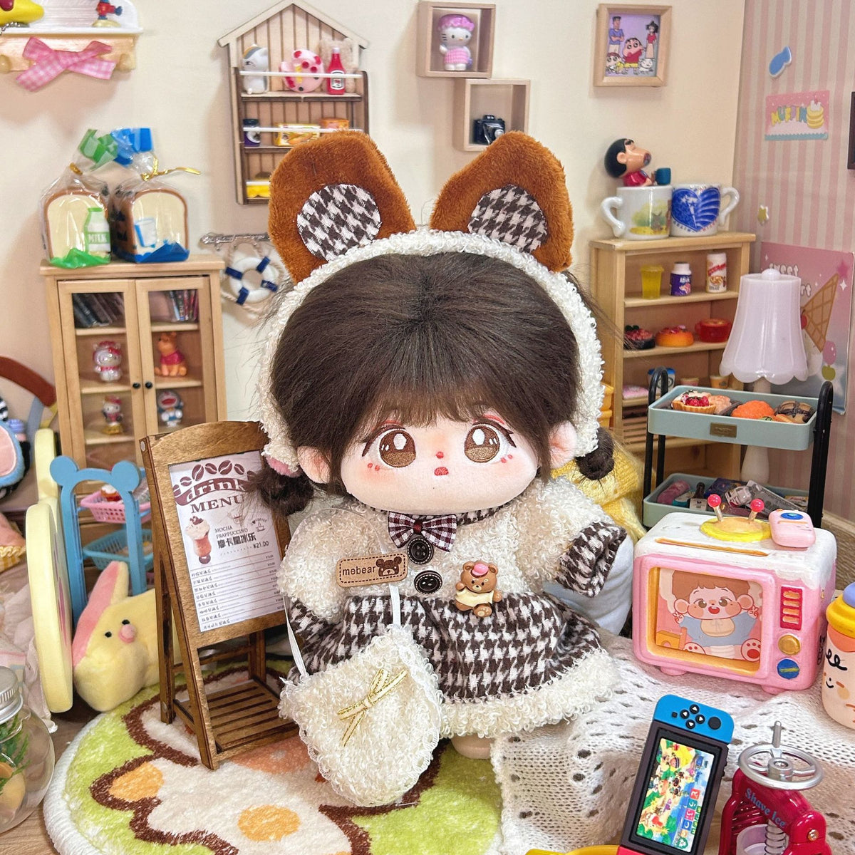 Dropshipping 20cm Baby Clothes Cotton Doll Clothes Cute Pajamas Set Original Antique Han Dynasty Doll Dress up