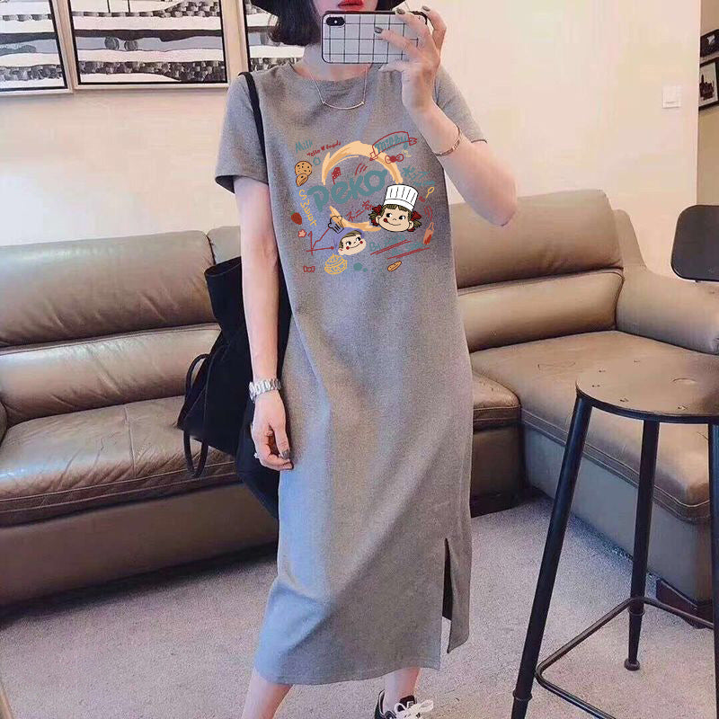 Breastfeeding Dress for Hot Moms When Going Out in Summer, Fashionable Cartoon T-Shirt Skirt, Breastfeeding Clothes, Maternity Clothes, Summer Clothes