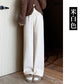 Pregnant women's cashmere striped new wide-leg pants chenille autumn and winter drape fleece-lined straight mop pants trousers