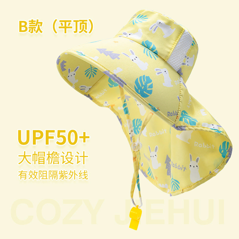 Children's Sunscreen Hat Summer Anti-UV Sun Hat for Boys Breathable Big Brim Girl's Fisherman Hat Sun Hat Thin