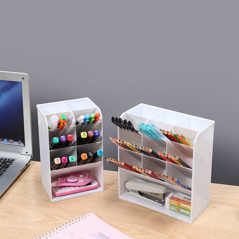Oblique Pen Holder Desk Student Office Desktop Rack Children and Girls Stationery Storage Box Multifunctional Decoration Pen Holder