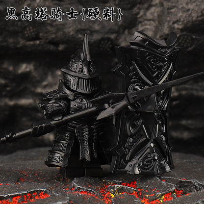 Black High Tower Knight Frost Silver Barrier Battle Guard Soul Third Party Minifigure Building Block Toy Boy Compatible with Lego Foreign Trade