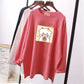 Pregnant Women's Autumn Cotton Top Mid-length Long-sleeved Loose Korean Fashion Trendy Mom's Pregnancy T-shirt Winter Base Shirt