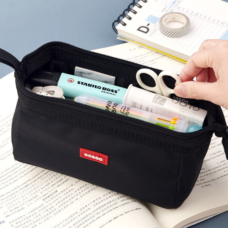 Korean Style Boat-Shaped Large-Capacity Multi-Layer Oxford Pencil Bag Multi-Functional Portable Stationery Box Simple Student Storage Pencil Bag