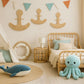 The Seaside Anchor – Boho Rattan Wall Hanging for Nurseries, Kids Rooms and Ocean Lovers