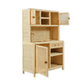 Montessori-Style Rattan Play Kitchen | Natural Pretend Play Station with Storage