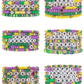 Mardi Gras Beaded Bracelet Set (7-Pack) – Stretchy Multi-Layer Elastic Wristbands, Assorted Styles