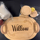 Personalized Kids’ Wooden Tea Set – 14-Piece Pretend Play Set with Engraved Bamboo Tray – Montessori-Inspired Toy for Toddlers & Children