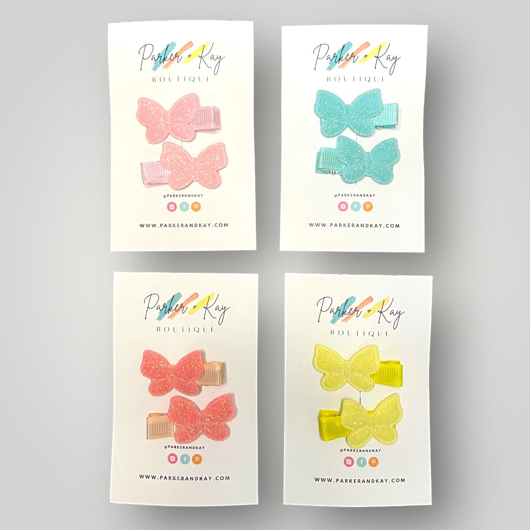 Shimmering Butterfly Hair Clips