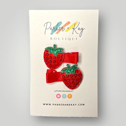 Sequin Strawberry Hair Clips