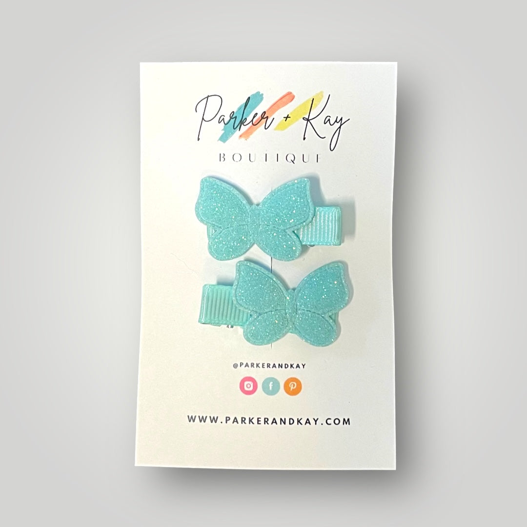 Shimmering Butterfly Hair Clips
