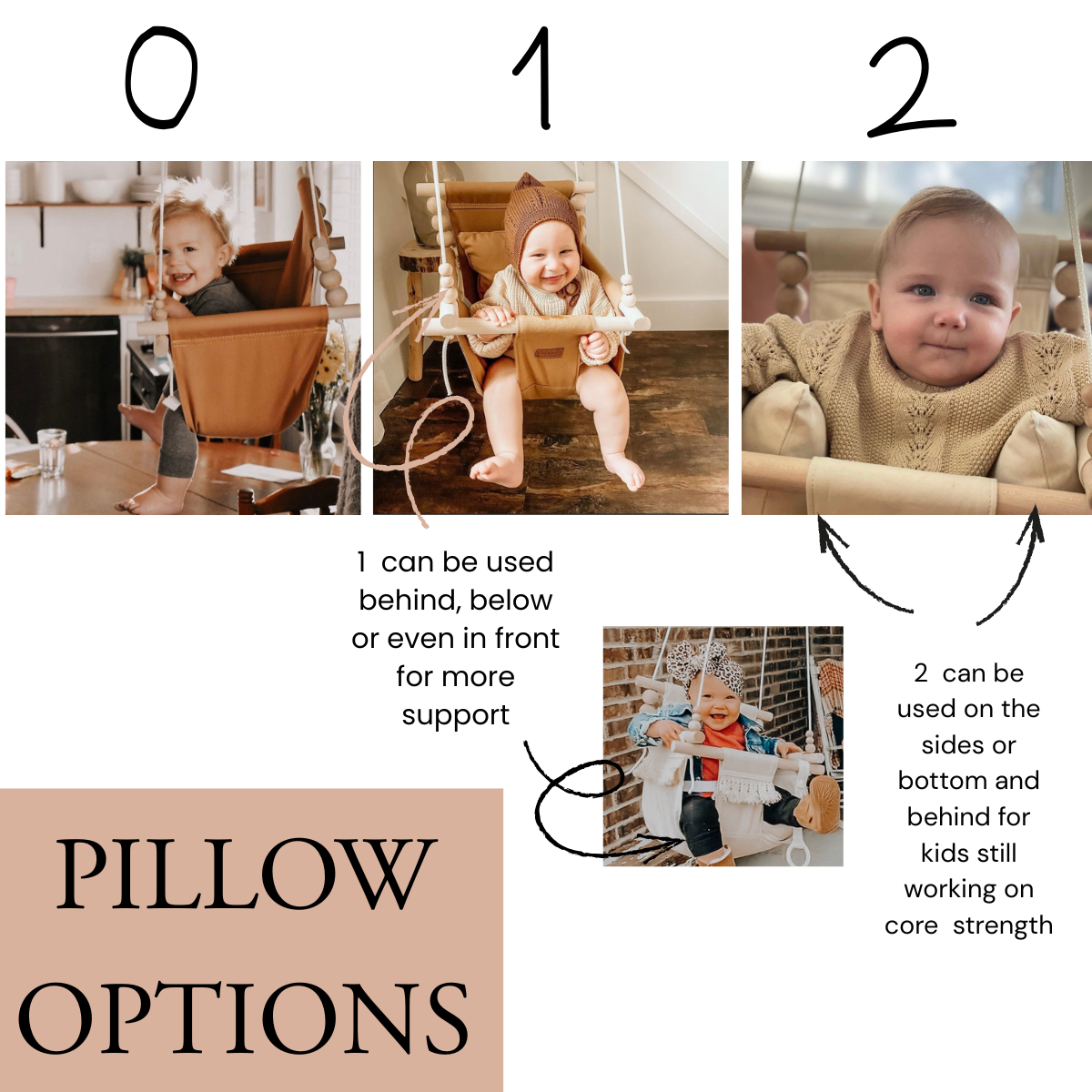 Outdoor High Back Baby & Toddler Swing-Wide Cream & Black Stripe