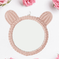 Kids Pink Rattan Teddy Bear Wall Mirror – Baby Girl Nursery & Kids Room Décor Gift