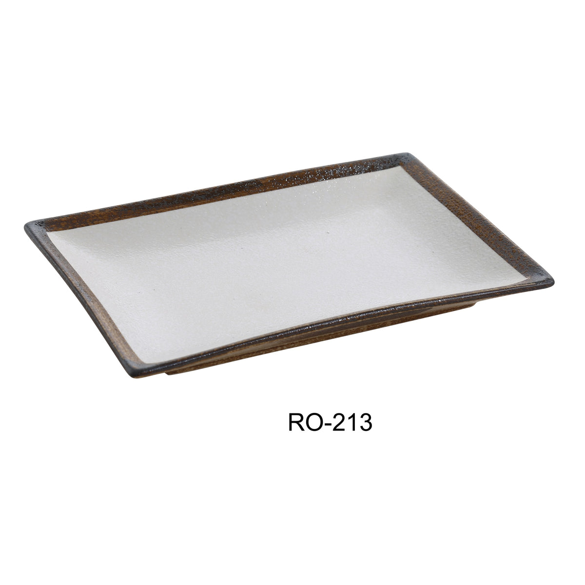 Yanco Ro213 Rockeye Collection 12inch Rectangular Plate, 12inch Length, 8.25inch Width, China, Twotone, Pack Of 12