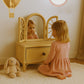 Kids Pink Rattan Teddy Bear Wall Mirror – Baby Girl Nursery & Kids Room Décor Gift