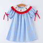 Rylee Faith Designs - Girls Summer Strawberry Bow Embroidered Smocked Dress