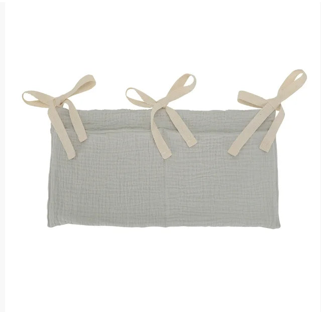 Baby Crib Organizer Cot Caddy Bed Storage Bag 2 Pockets Bedside Hanging Diaper Nursery Toys Bag Diapers Stroller Organize