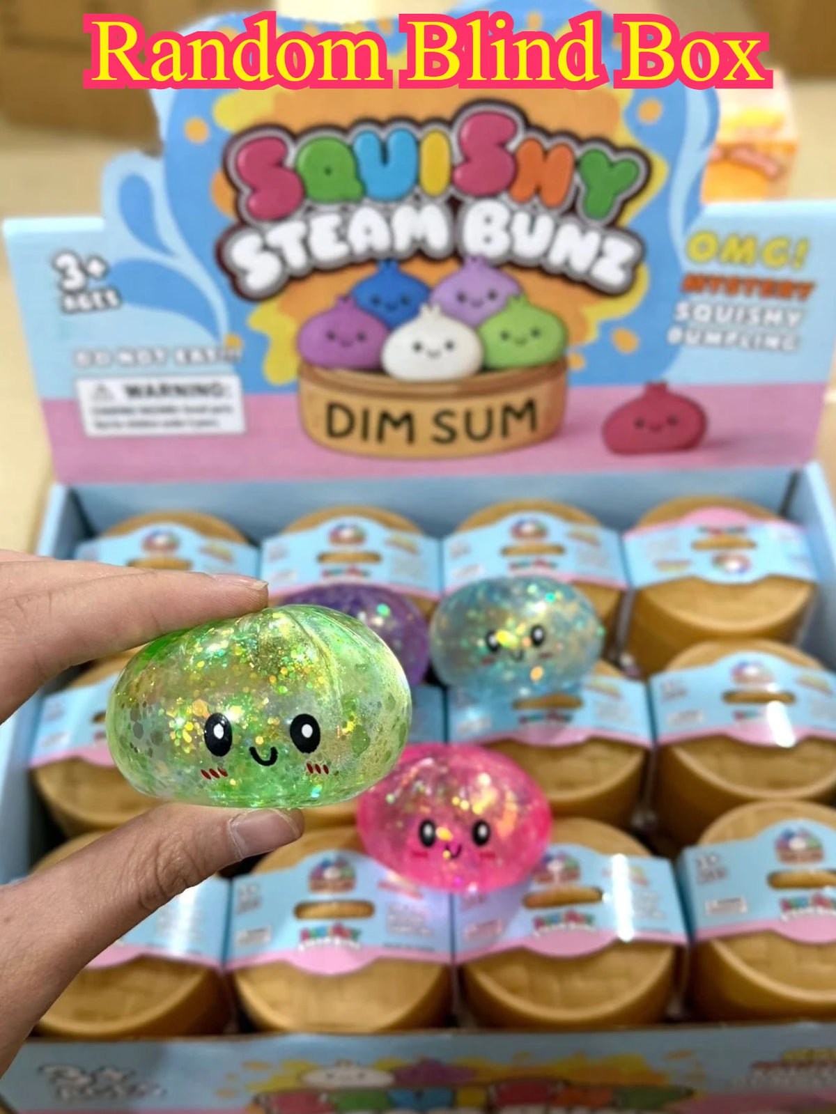 Dumpling Mystery Box: Random Color Glitter Squishy Toy, Maltose Texture Slow Rising Stress Ball, Aesthetic Desk Toys