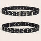 1PC New Fashion Luxury Belt Black Punk Accessories Blue Denim Girdle HipHop Y2k Star Hollowed Pin Buckle Waistband，For Men Women