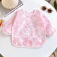 Baby's Soft Bib Kid Cute Cartoon Long Sleeves Adjustable Feeding Cloth For Boys Girls Painting Smock Toddlers Meal Eating Apron