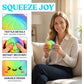 Rainbow Color Dumpling Squishy Toy with Bamboo Slow Rising Stress Relief Fidget Ball Soft Squeeze Toys for Adults & Kids