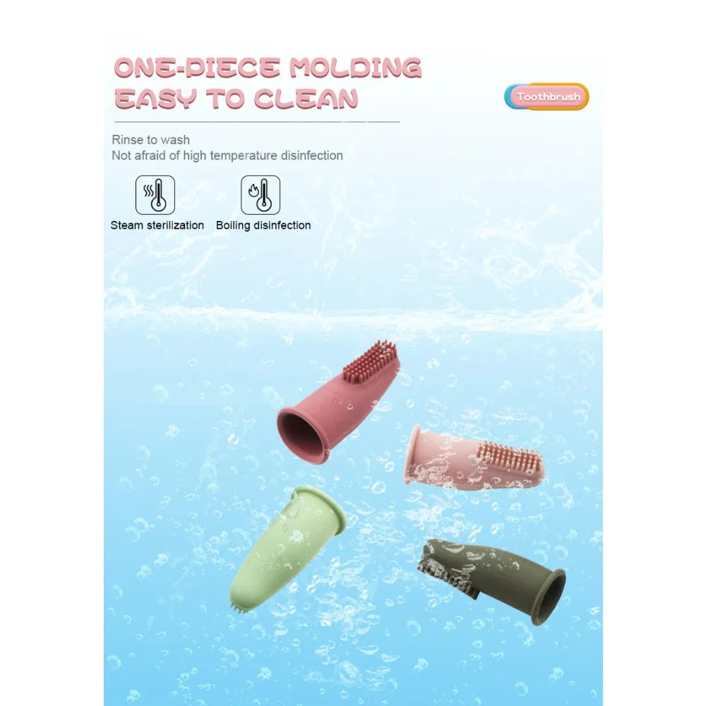Baby Oral Care Finger Toothbrush Soft Silicone Teething Toy Gum Cleaning Brush Infant Dental Health Supplies Newborn And Toddler