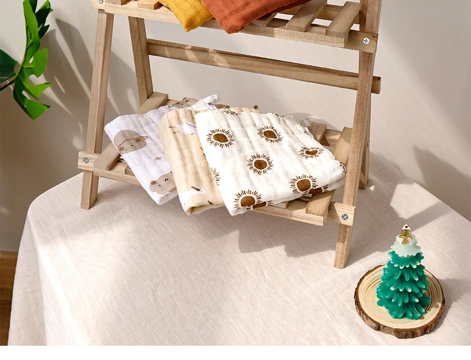 Kangobaby #My Soft Life# New 5pcs Pack Bamboo Cotton Breathable Baby Muslin Towel Newborn Burp Cloth