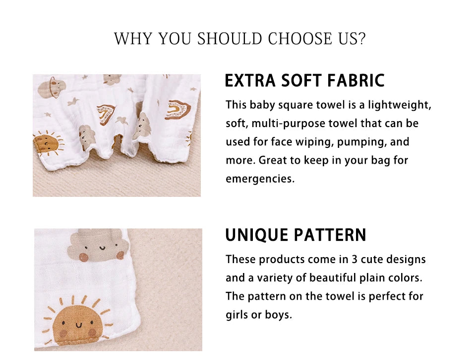Kangobaby #My Soft Life# New 5pcs Pack Bamboo Cotton Breathable Baby Muslin Towel Newborn Burp Cloth