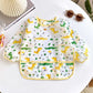 Baby's Soft Bib Kid Cute Cartoon Long Sleeves Adjustable Feeding Cloth For Boys Girls Painting Smock Toddlers Meal Eating Apron