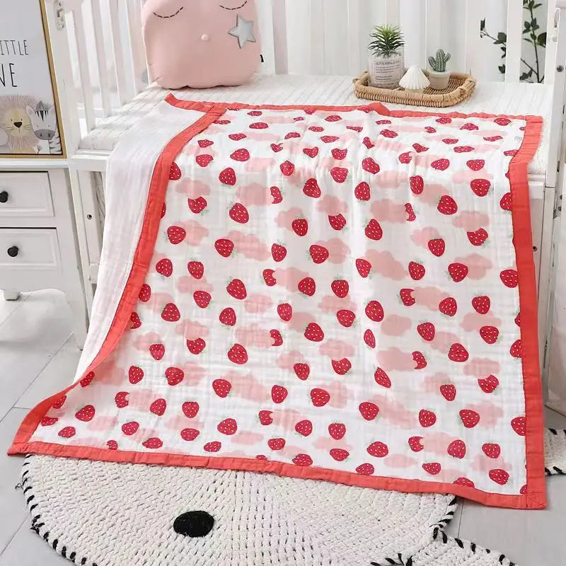 Baby bath towel newborn super soft cotton gauze 6-layer cotton class A large-size baby and children's bath wrap